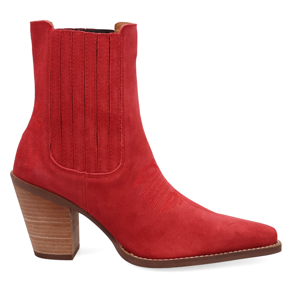 Online Exclusive | Dingo | Paloma Suede Leather Bootie in Red **PREORDER