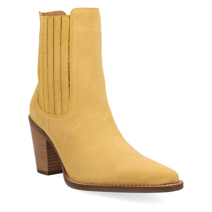Online Exclusive | Dingo | Paloma Suede Leather Bootie in Yellow **PREORDER