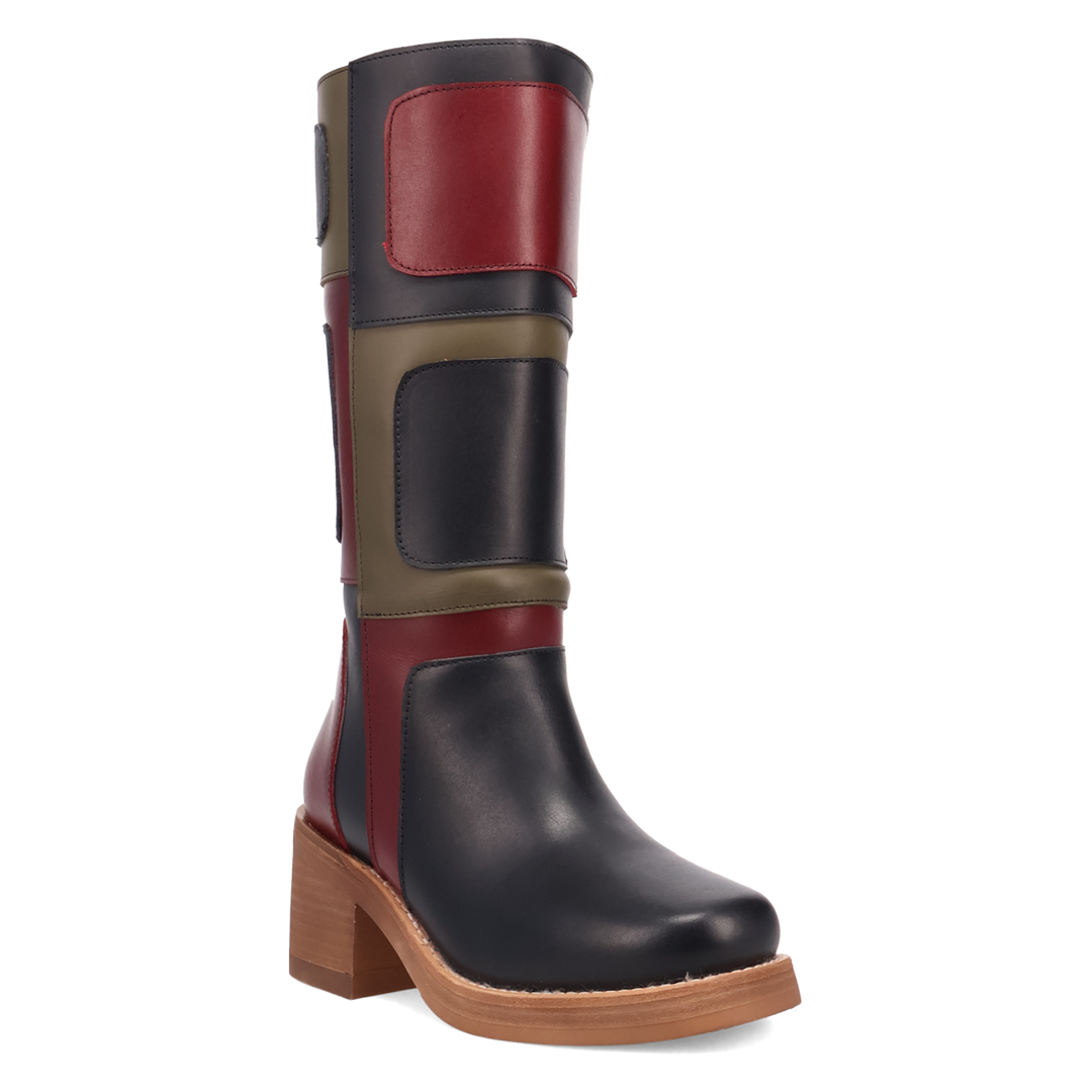 Online Exclusive | Dingo | Patches Leather Boot in Black **PREORDER