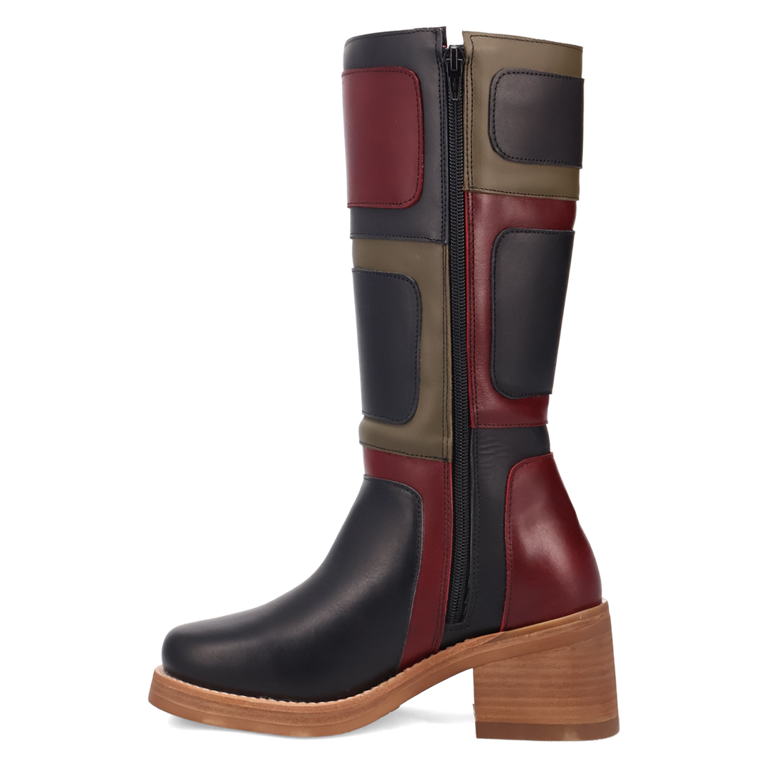 Online Exclusive | Dingo | Patches Leather Boot in Black **PREORDER