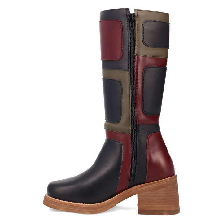 Online Exclusive | Dingo | Patches Leather Boot in Black **PREORDER