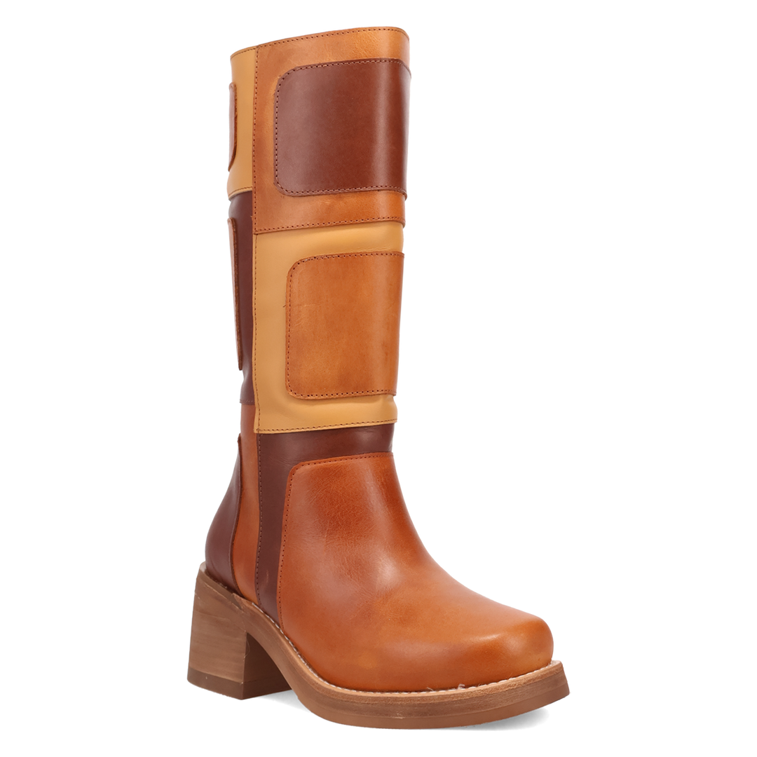 Online Exclusive | Dingo | Patches Leather Boot in Tan **PREORDER