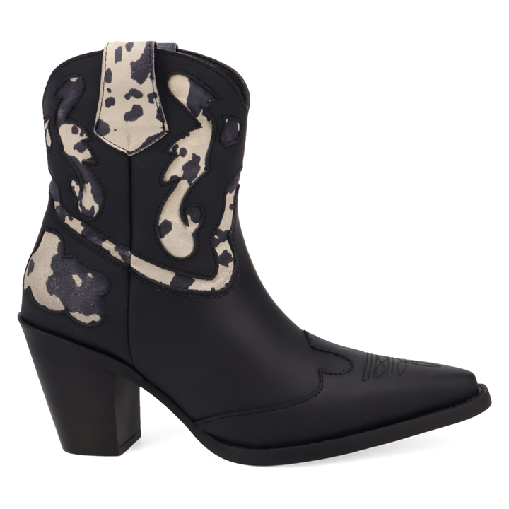 Online Exclusive | Dingo | Run Wild Leather Bootie in Black Cow Print **PREORDER