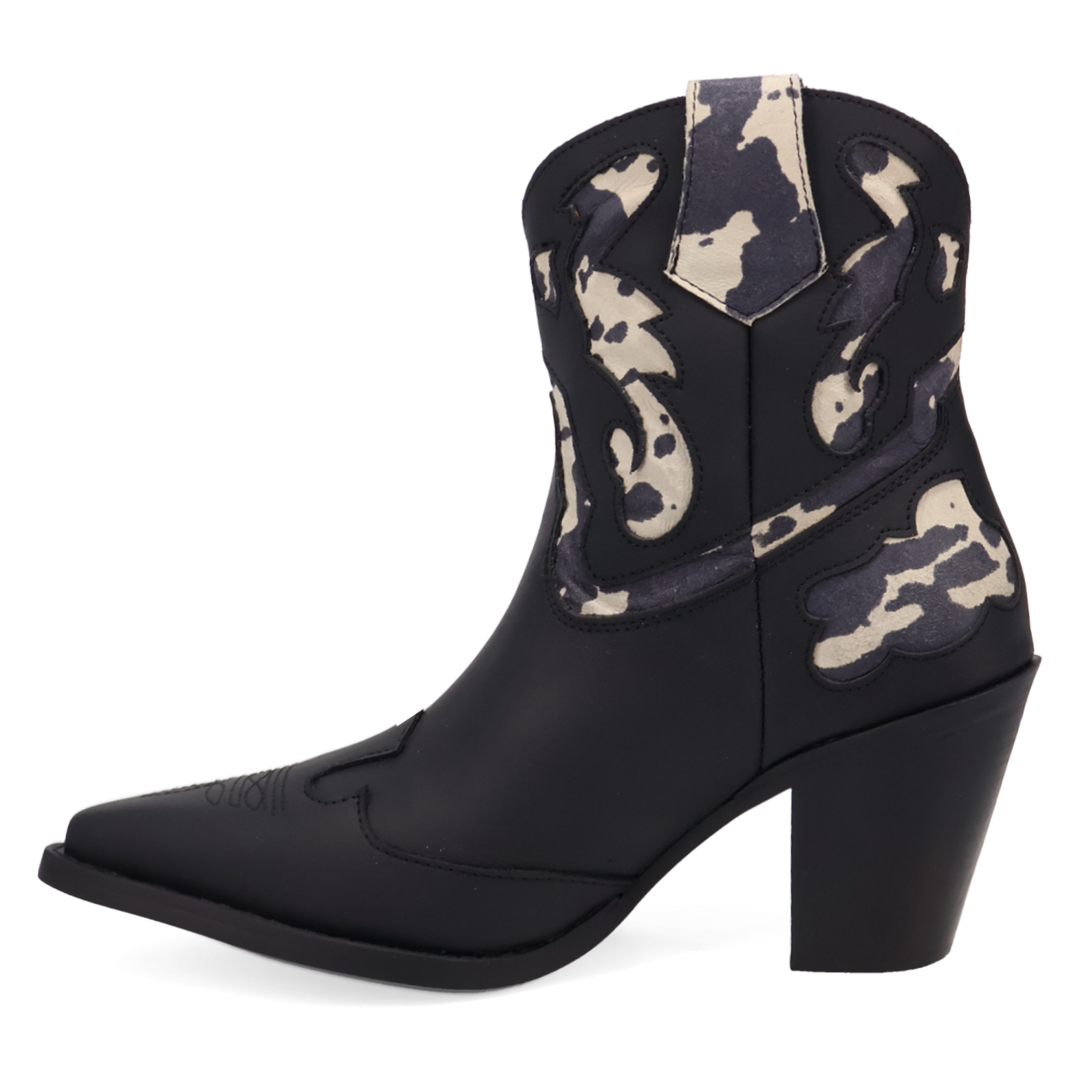 Online Exclusive | Dingo | Run Wild Leather Bootie in Black Cow Print **PREORDER