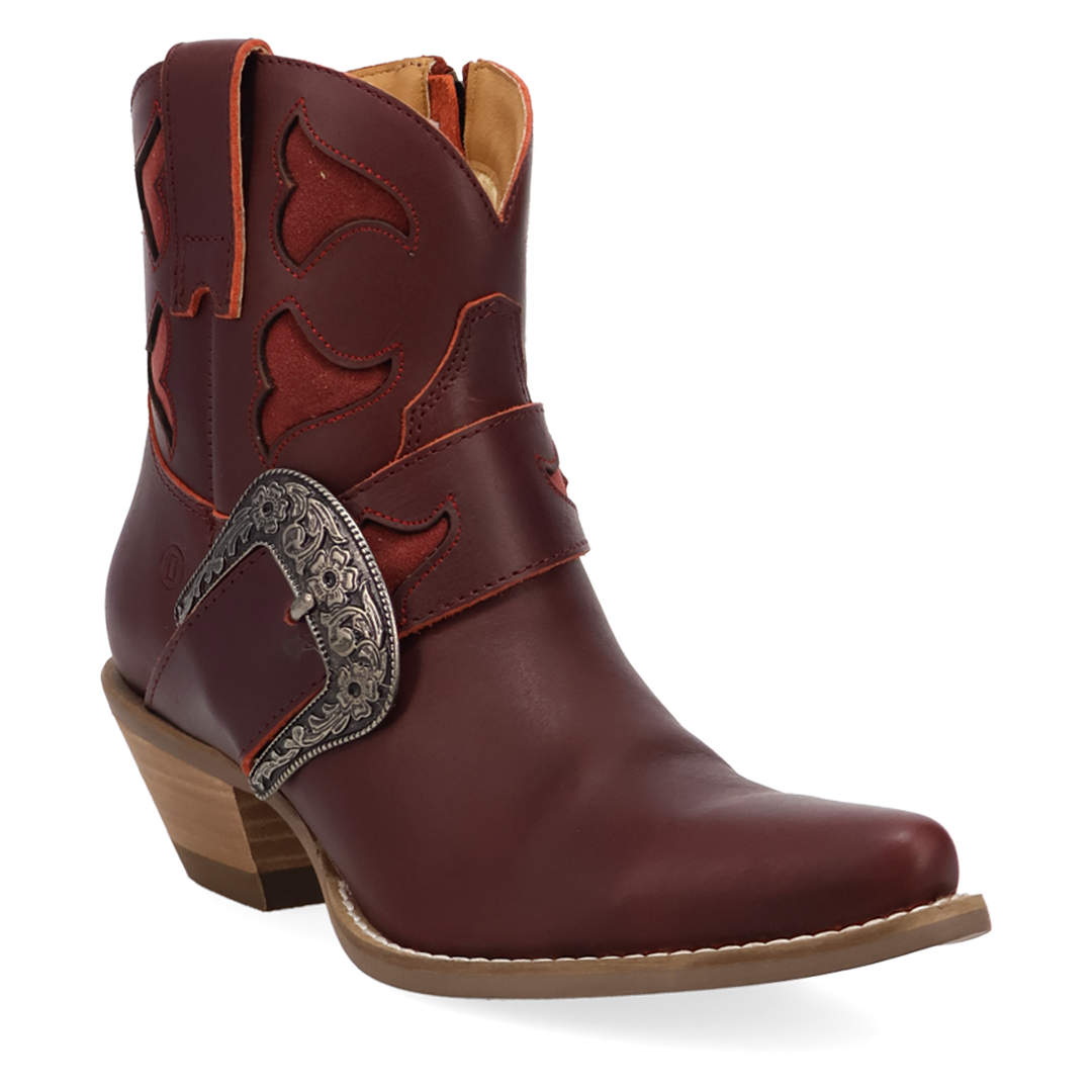 Online Exclusive | Dingo | Saddle Up Leather Bootie in Maroon **PREORDER