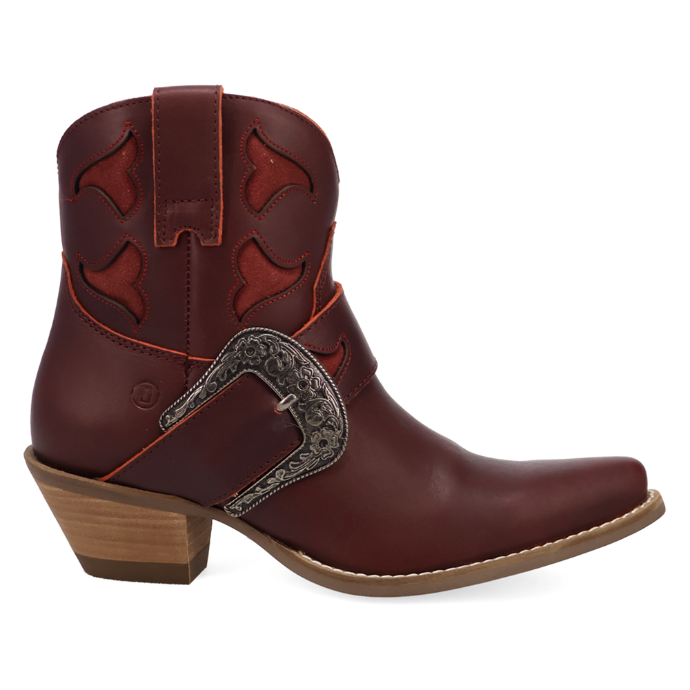 Online Exclusive | Dingo | Saddle Up Leather Bootie in Maroon **PREORDER