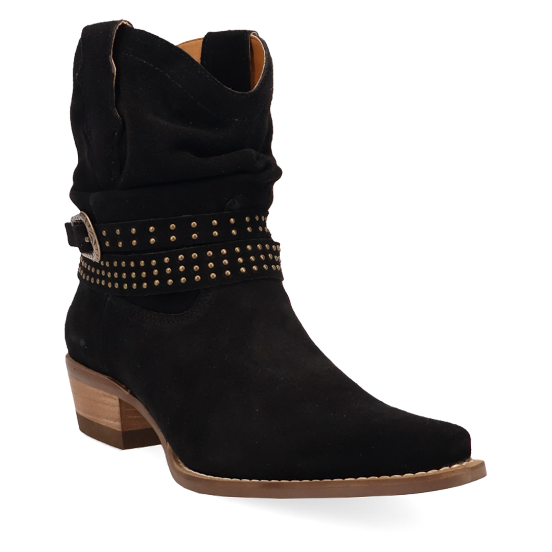 Online Exclusive | Dingo | Scrunchy Suede Bootie in Black **PREORDER