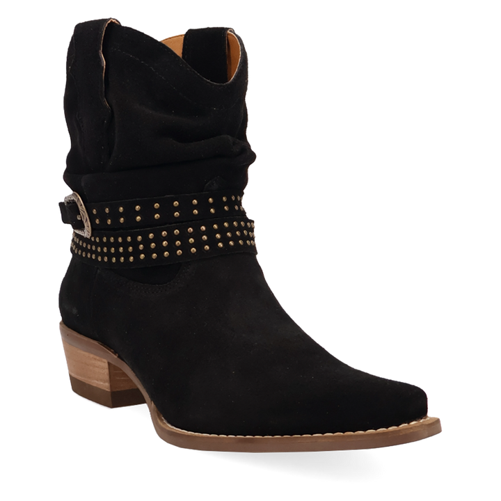Online Exclusive | Dingo | Scrunchy Suede Bootie in Black **PREORDER