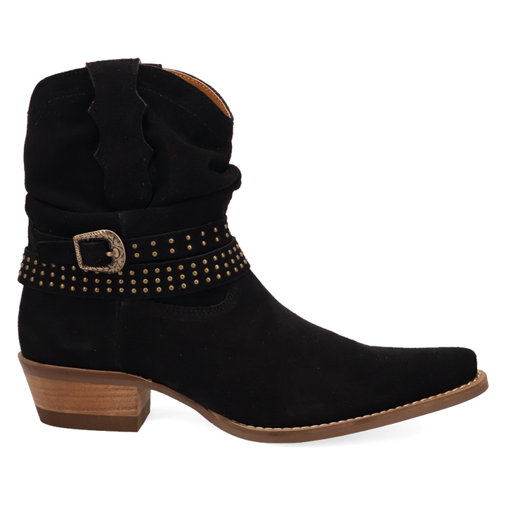 Online Exclusive | Dingo | Scrunchy Suede Bootie in Black **PREORDER