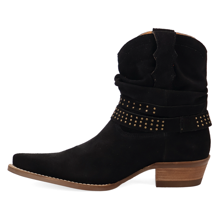 Online Exclusive | Dingo | Scrunchy Suede Bootie in Black **PREORDER