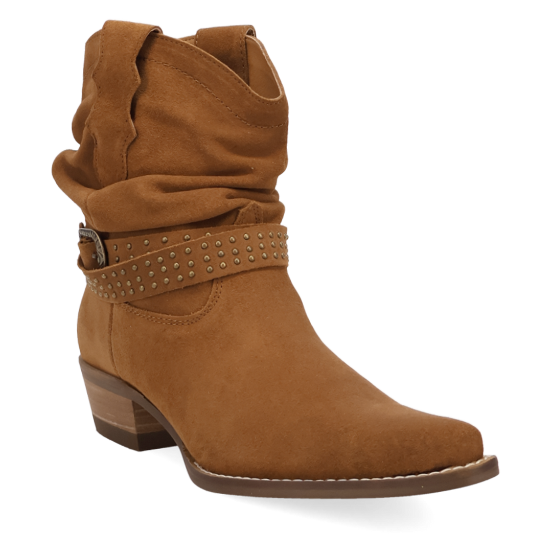 Online Exclusive | Dingo | Scrunchy Suede Bootie in Brown **PREORDER