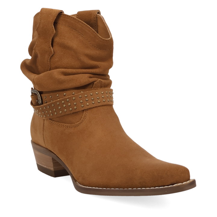 Online Exclusive | Dingo | Scrunchy Suede Bootie in Brown **PREORDER