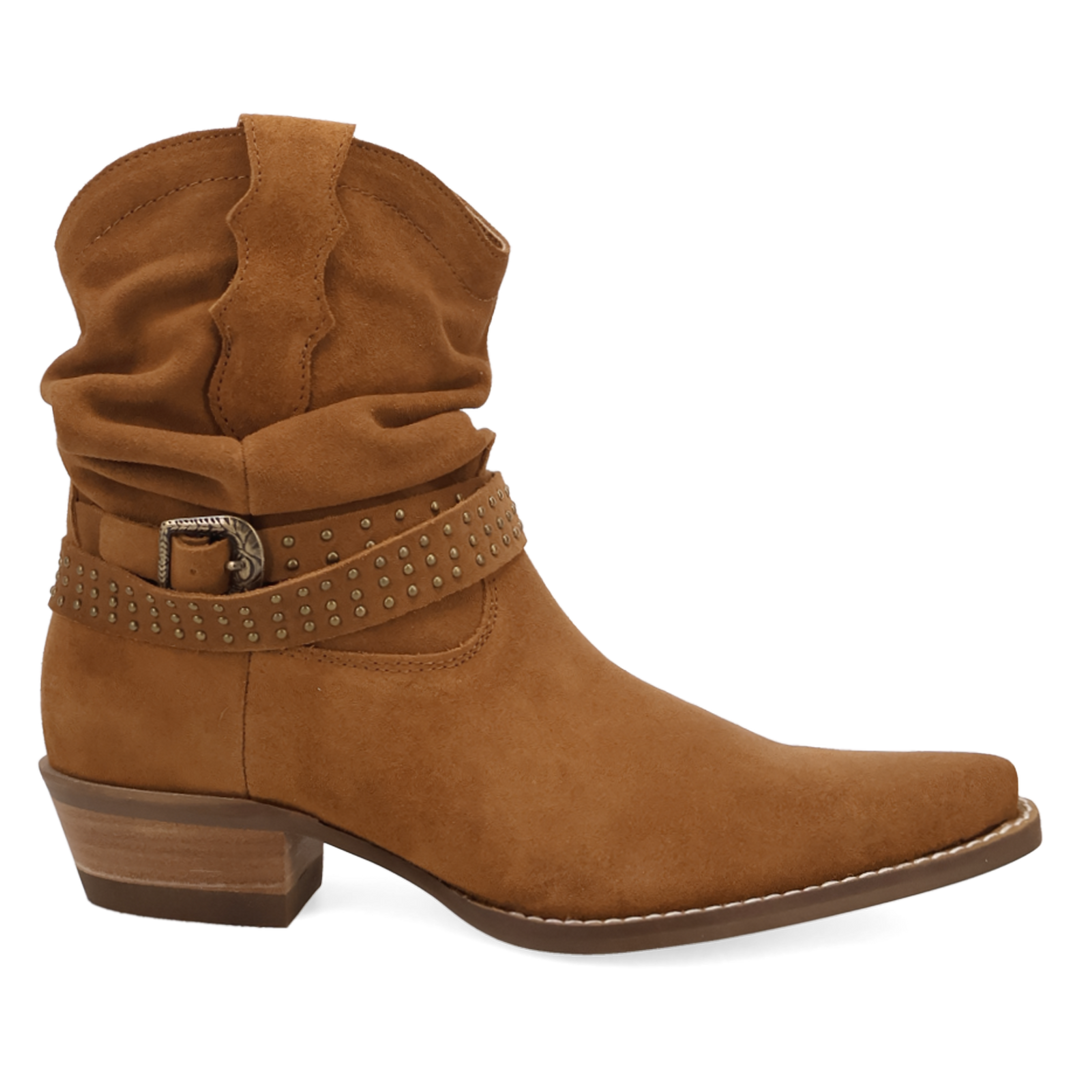 Online Exclusive | Dingo | Scrunchy Suede Bootie in Brown **PREORDER