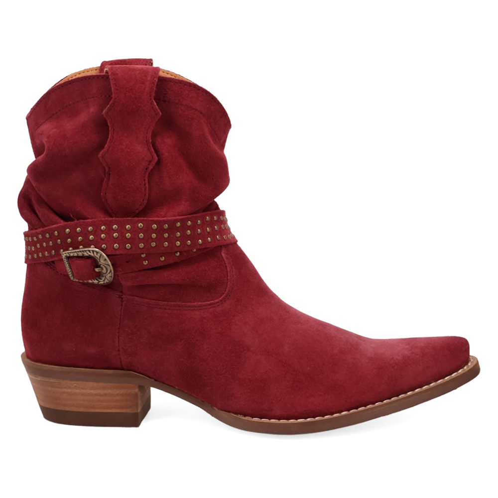 Online Exclusive | Dingo | Scrunchy Suede Bootie in Maroon **PREORDER