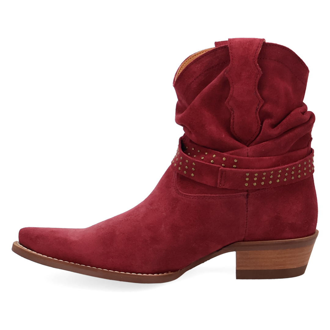 Online Exclusive | Dingo | Scrunchy Suede Bootie in Maroon **PREORDER