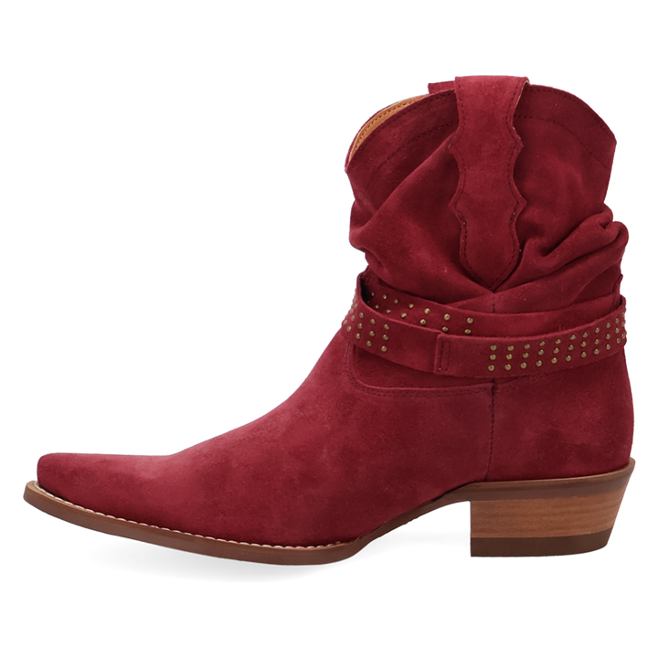 Online Exclusive | Dingo | Scrunchy Suede Bootie in Maroon **PREORDER