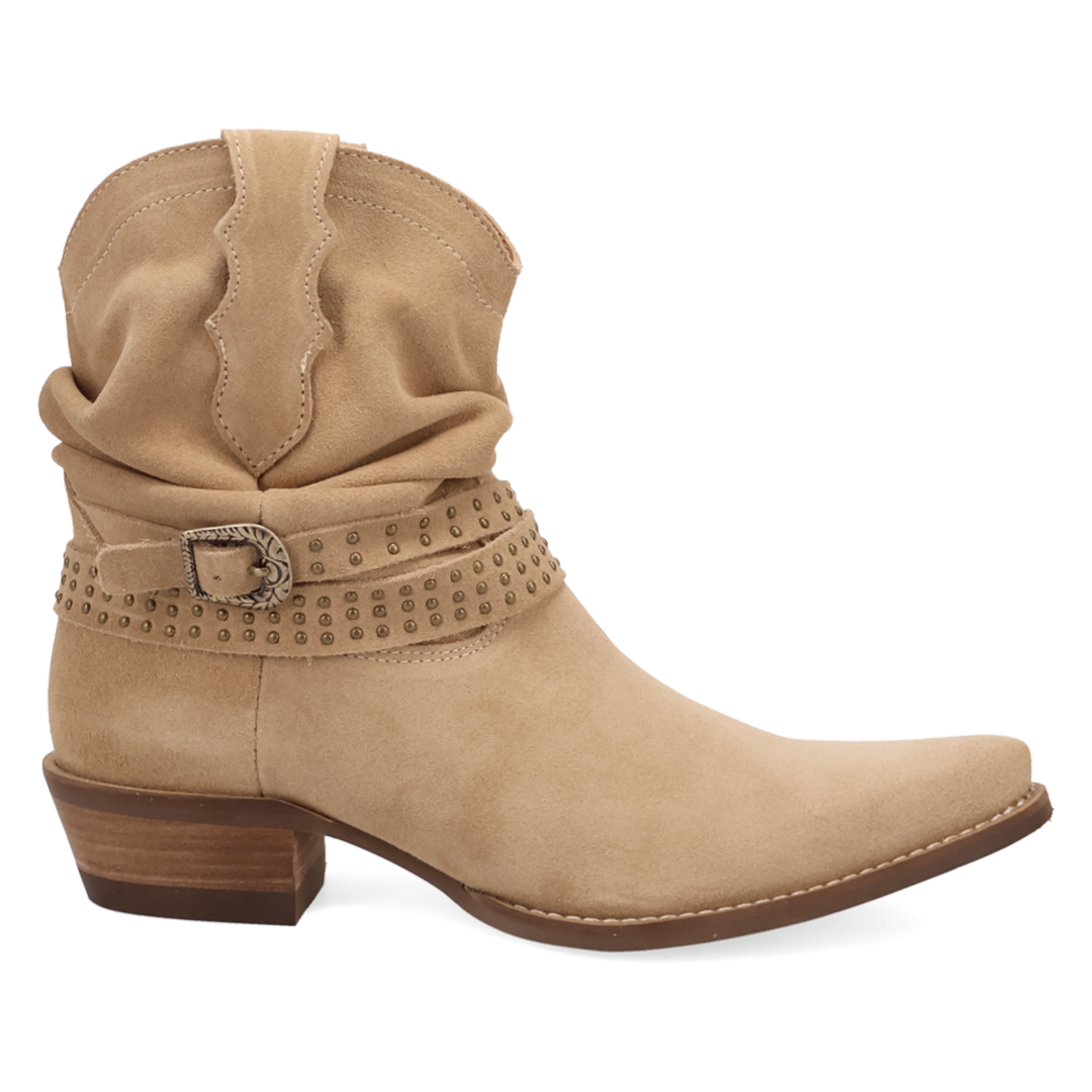 Online Exclusive | Dingo | Scrunchy Suede Bootie in Sand **PREORDER