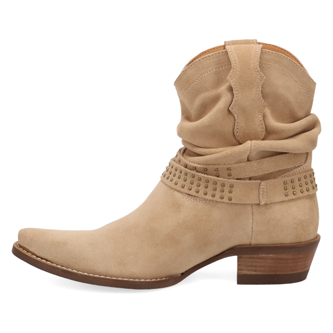 Online Exclusive | Dingo | Scrunchy Suede Bootie in Sand **PREORDER