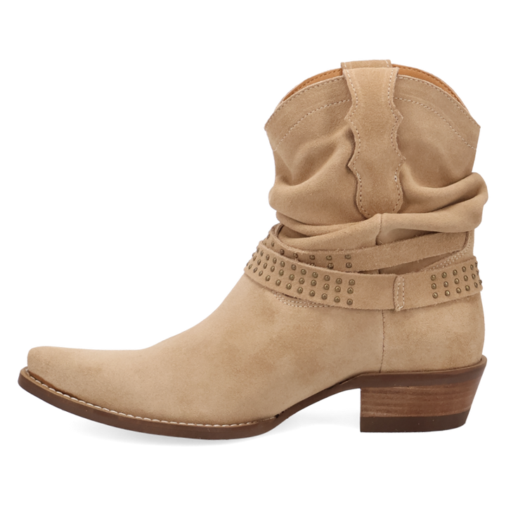 Online Exclusive | Dingo | Scrunchy Suede Bootie in Sand **PREORDER