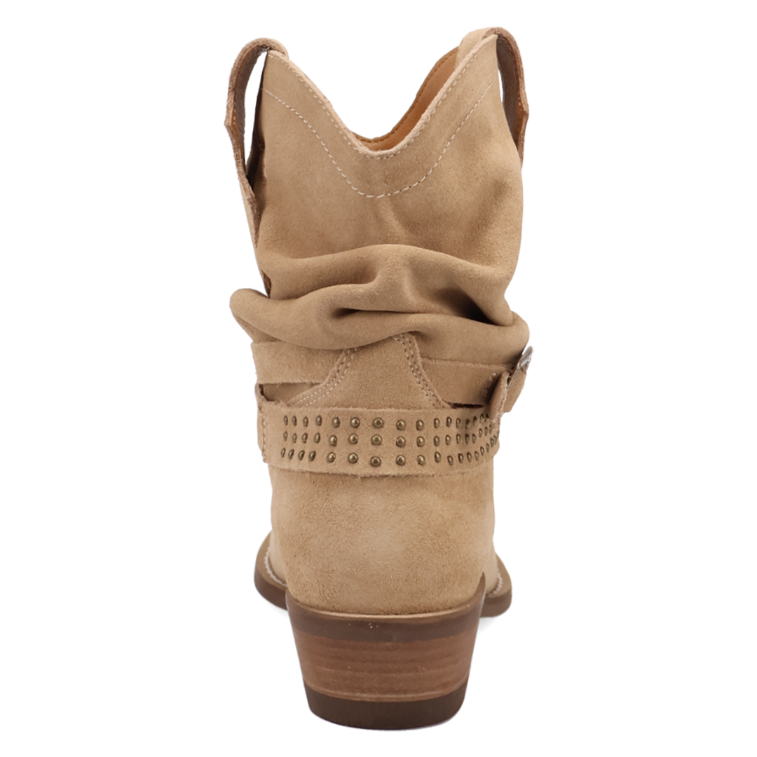Online Exclusive | Dingo | Scrunchy Suede Bootie in Sand **PREORDER