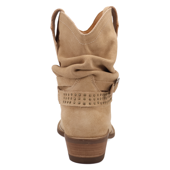 Online Exclusive | Dingo | Scrunchy Suede Bootie in Sand **PREORDER