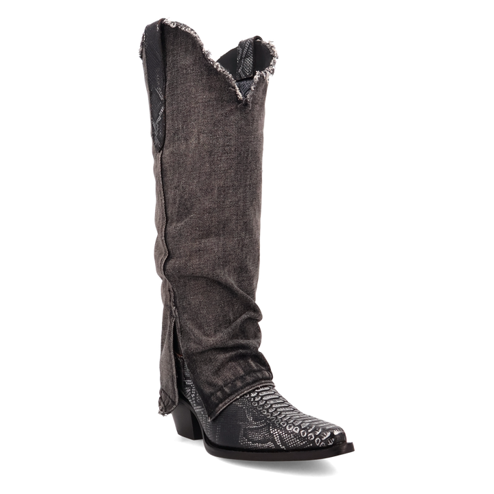 Online Exclusive | Dingo | Shabby Leather Boot in Black **PREORDER