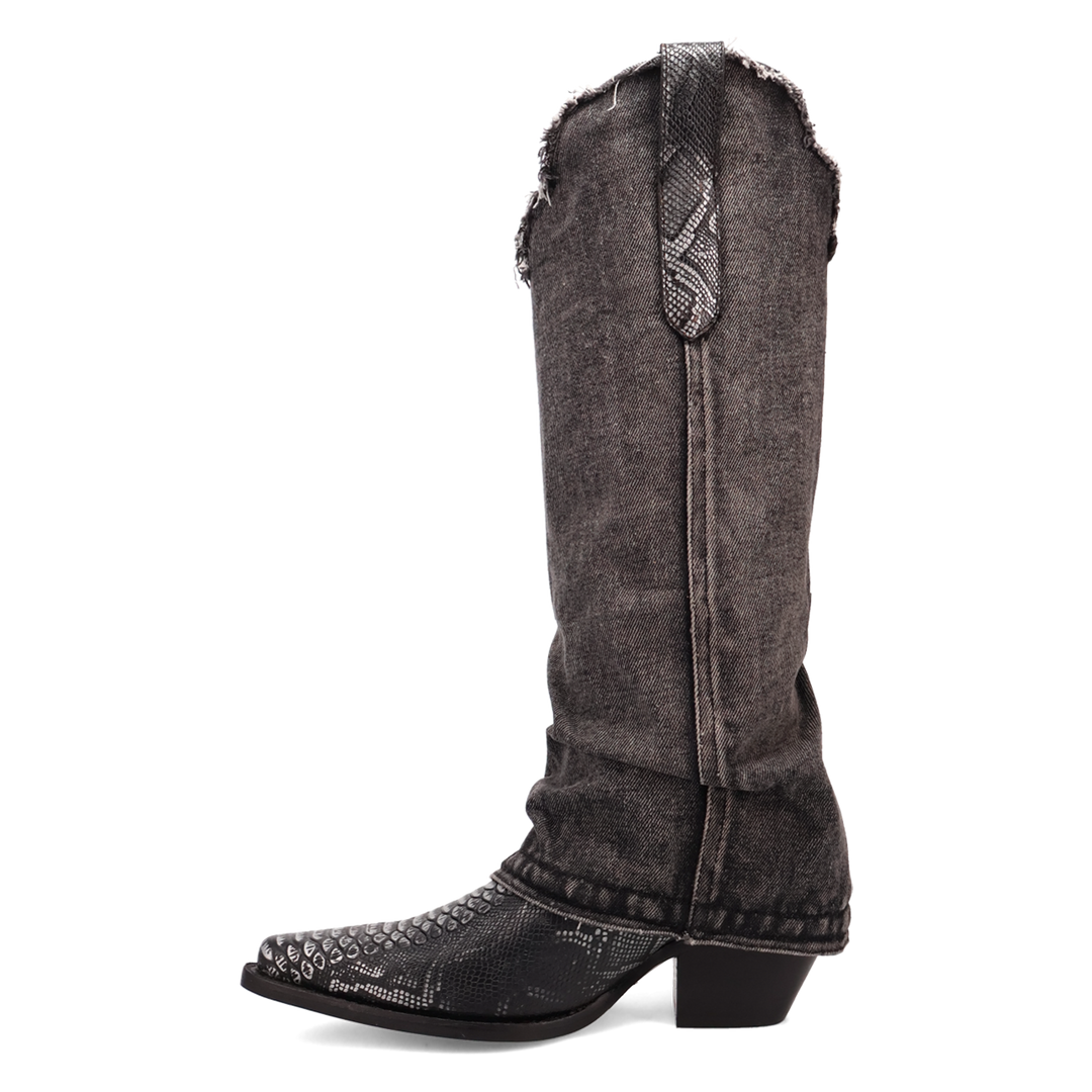 Online Exclusive | Dingo | Shabby Leather Boot in Black **PREORDER