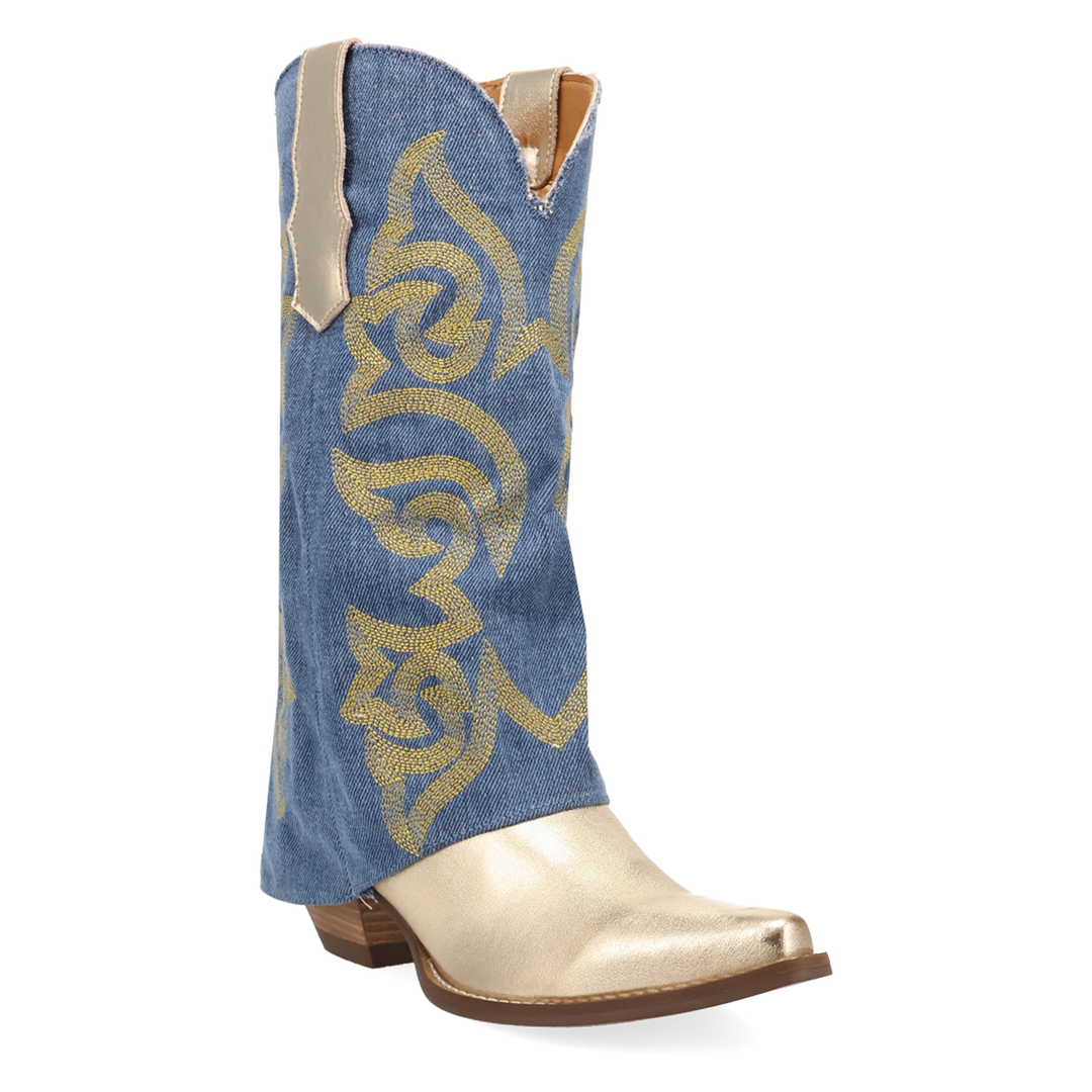 Online Exclusive | Dingo | Southern Sass Leather Boot in Gold and Blue **PREORDER