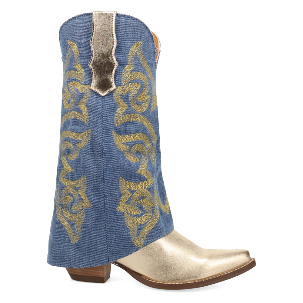 Online Exclusive | Dingo | Southern Sass Leather Boot in Gold and Blue **PREORDER
