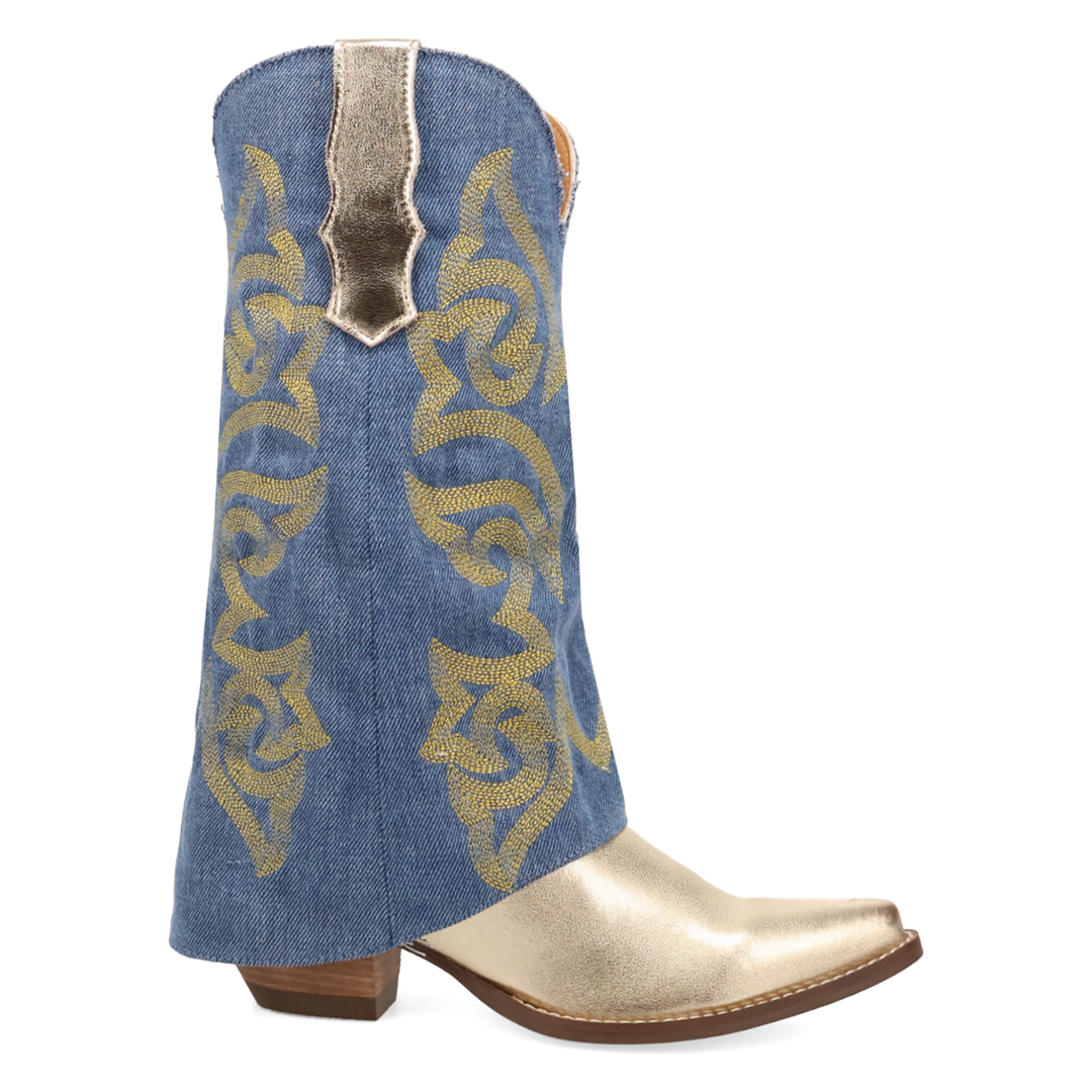 Online Exclusive | Dingo | Southern Sass Leather Boot in Gold and Blue **PREORDER