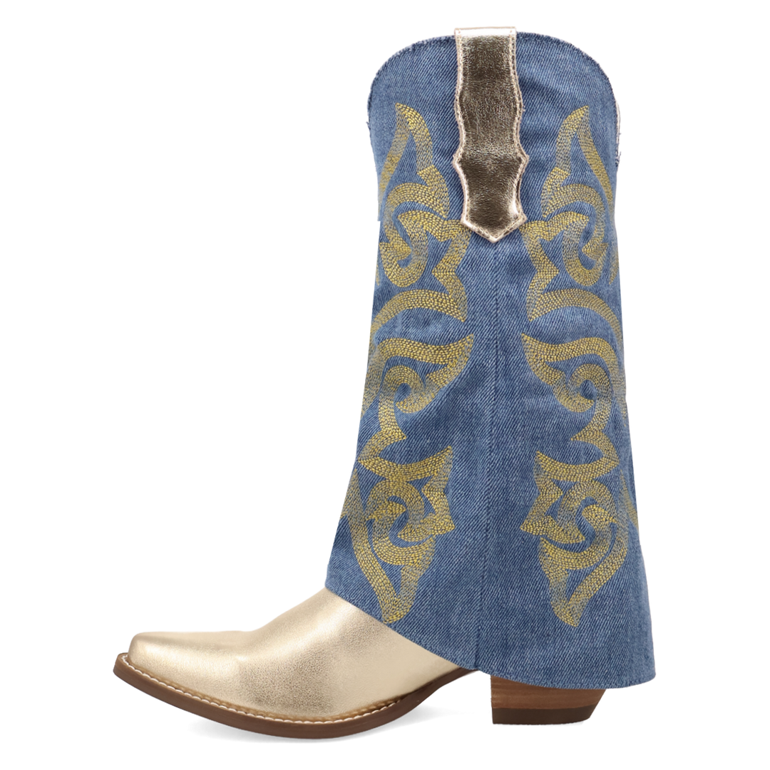 Online Exclusive | Dingo | Southern Sass Leather Boot in Gold and Blue **PREORDER