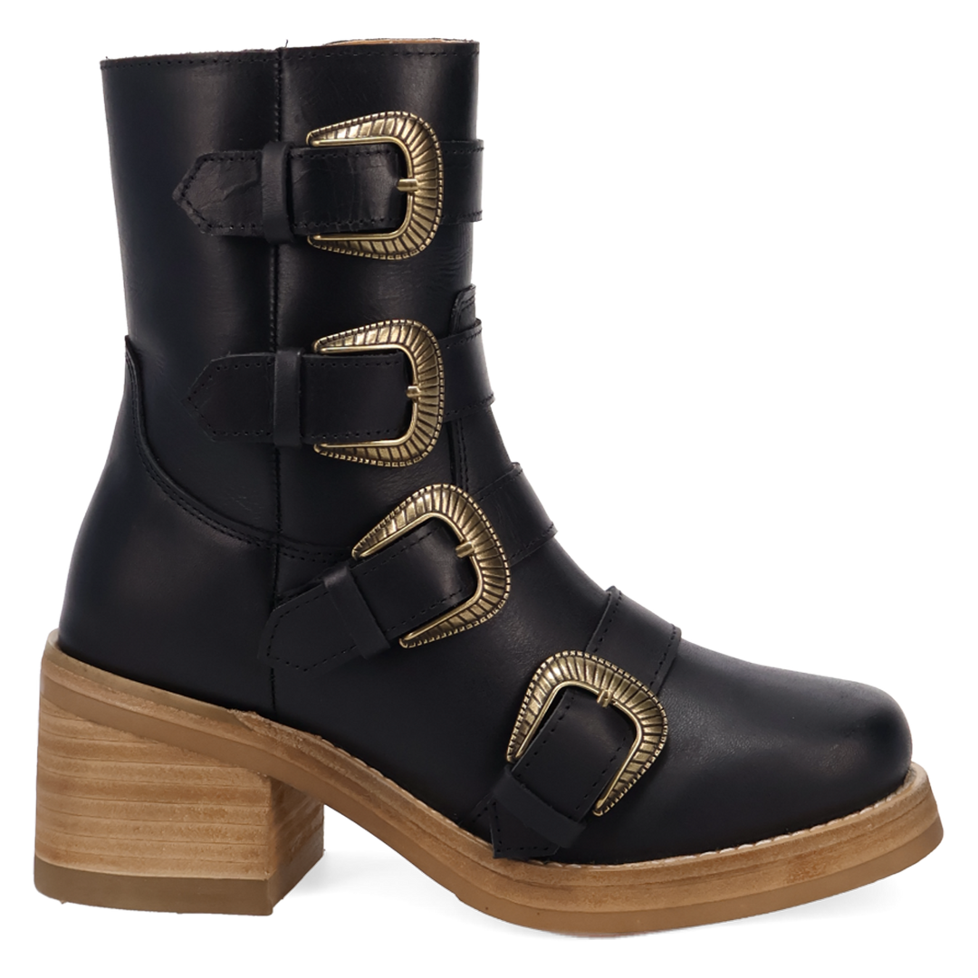 Online Exclusive | Dingo | Topanga Leather Bootie in Black **PREORDER