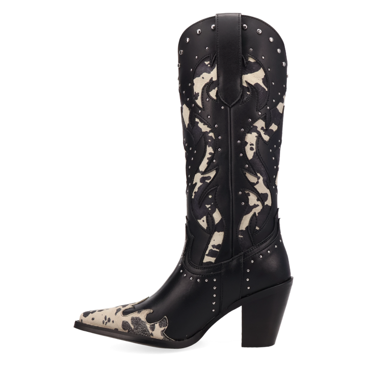 Online Exclusive | Dingo | Untamed Leather Boot in Black Cow Print **PREORDER