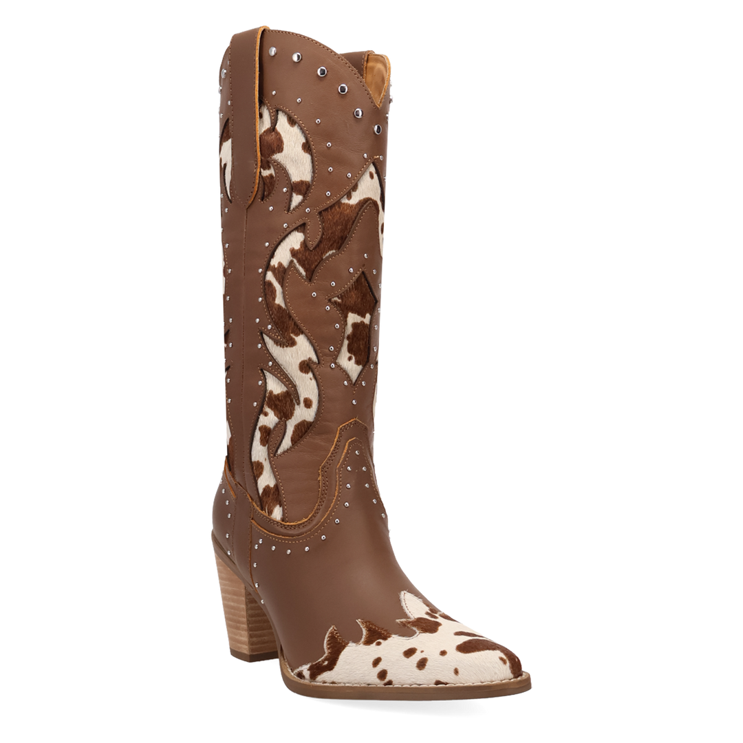 Online Exclusive | Dingo | Untamed Leather Boot in Brown Cow Print **PREORDER