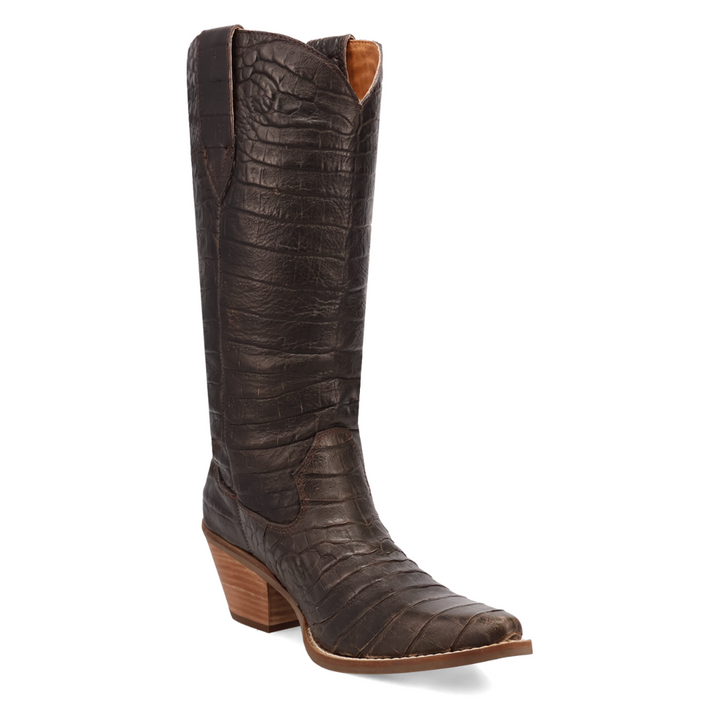 Online Exclusive | Dingo | Ozzie Animal Print Leather Boot in Brown **PREORDER