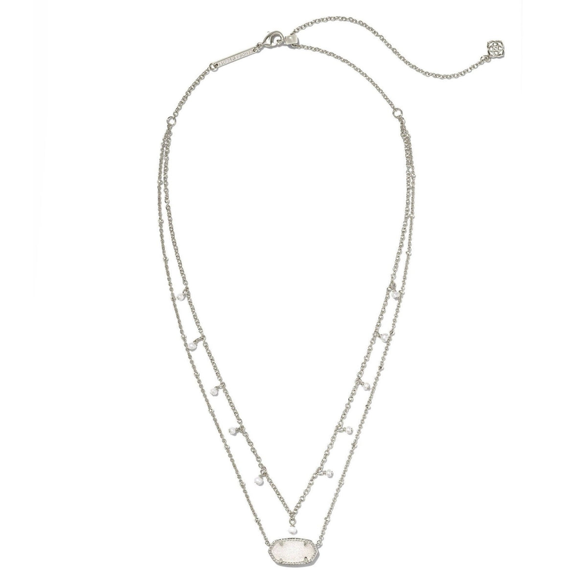 Collana Kendra Scott Elisa Ciondolo Druso Bianco Iridescente - Argento - Foto 2