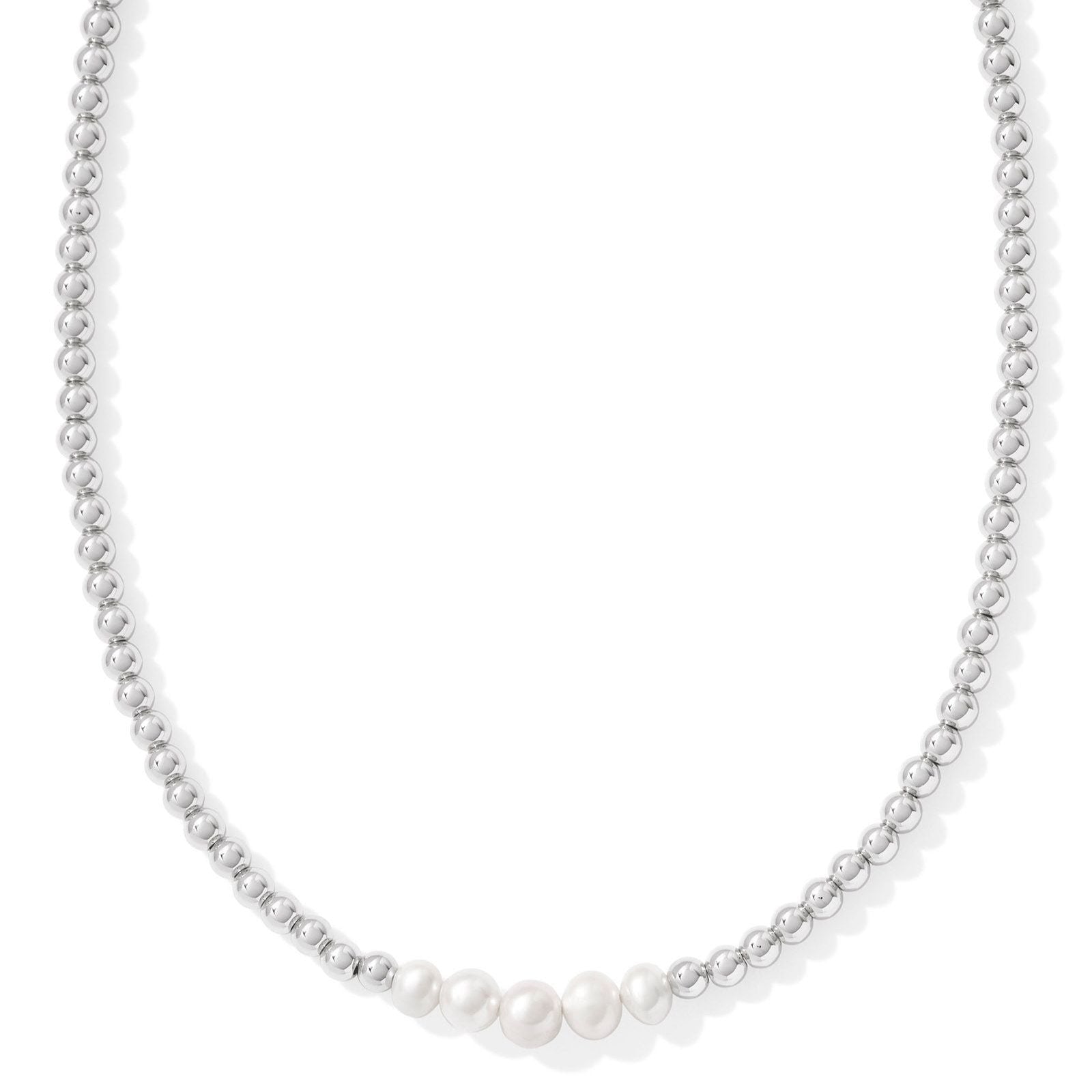 Kendra Scott | Eve Silver Beaded Strand Necklace in White Pearl