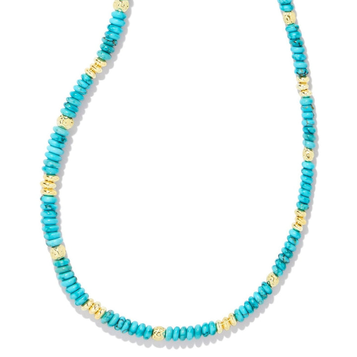 Kendra Scott | Deliah Gold Strand Necklace in Variegated Turquoise Magnesite - Giddy Up Glamour Boutique