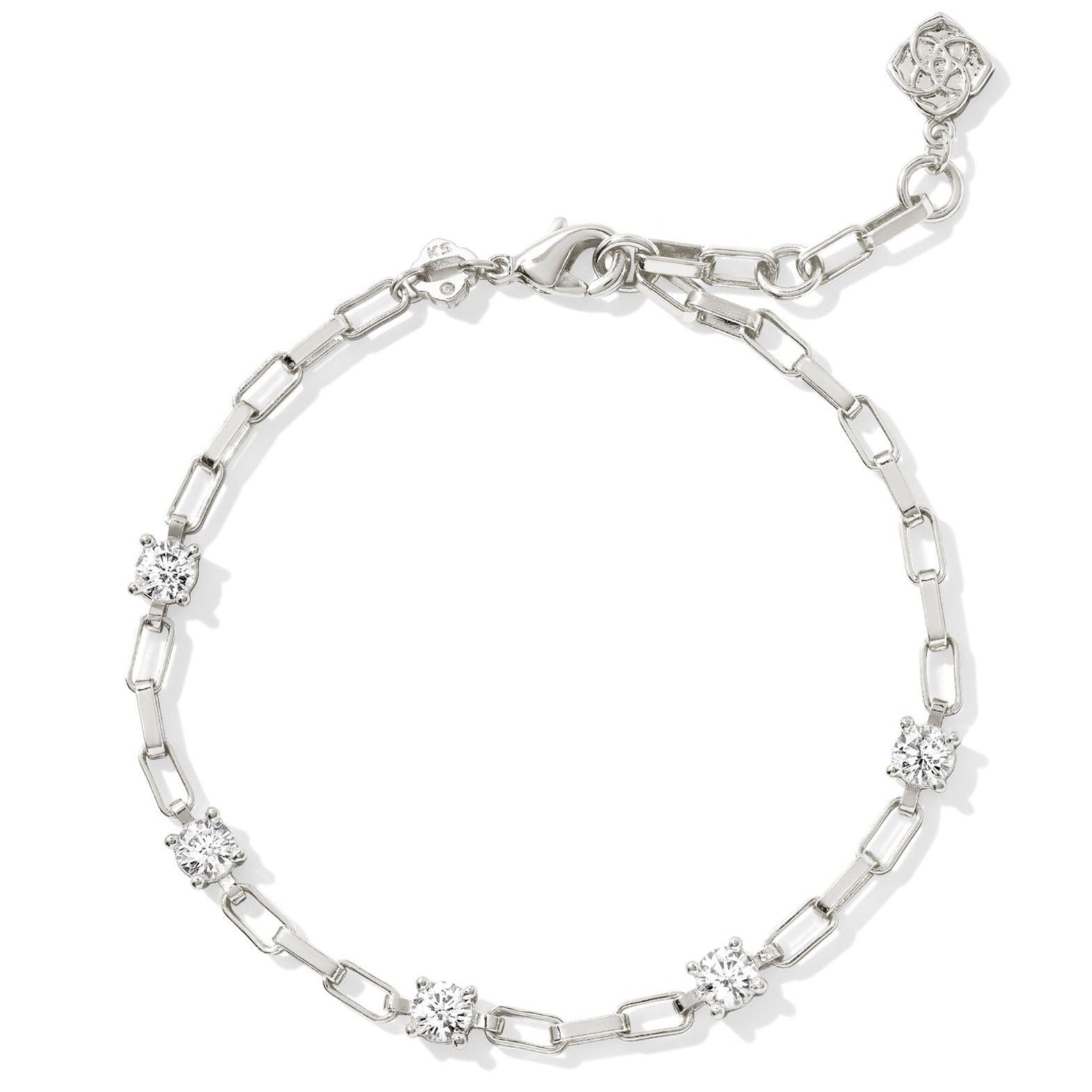 Kendra Scott | Lexi Silver Chain Bracelet in White Crystal