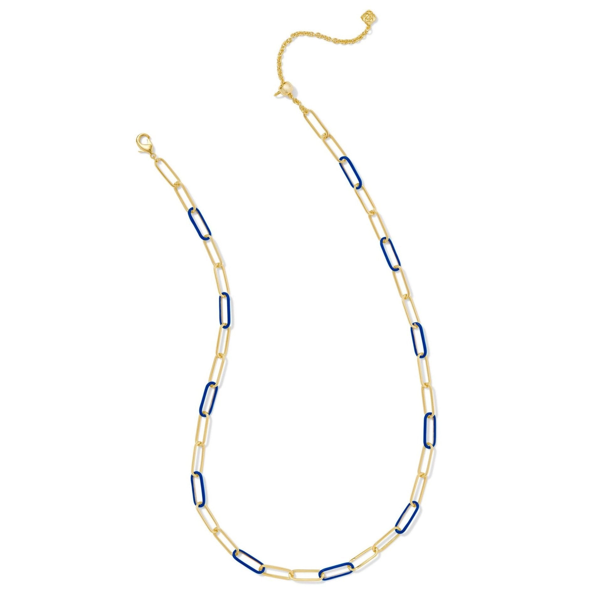 Kendra Scott | Ainsley Gold Convertible Chain Necklace in Blue Enamel