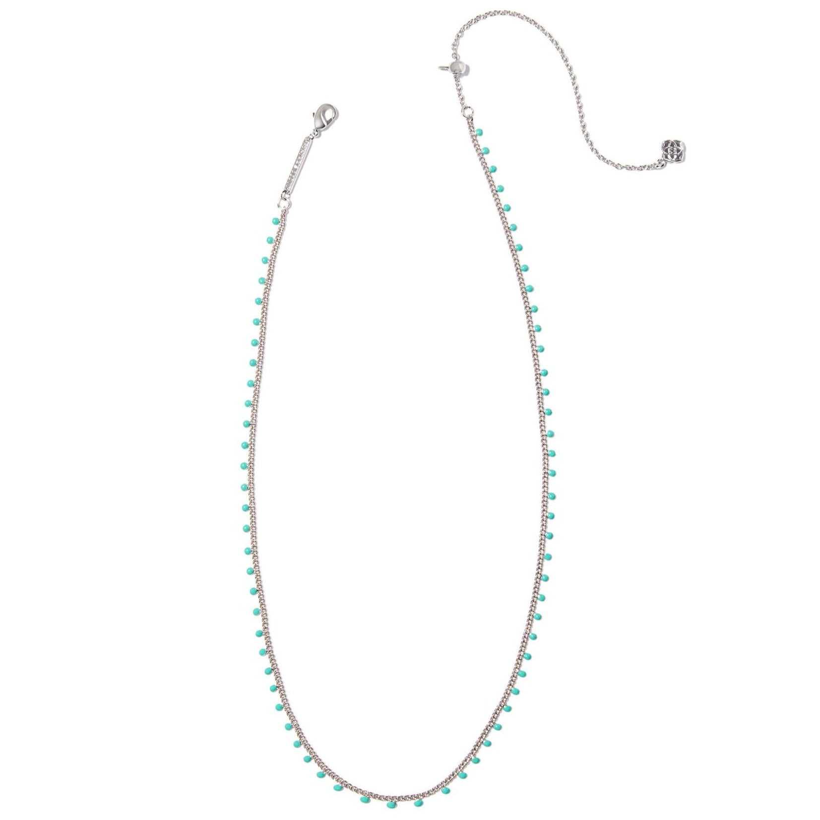 Kendra Scott | Kelsey Silver Strand Necklace in Turquoise Enamel