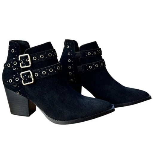 Online Exclusive | Elsa Leather Buckle Ankle Boot in Black