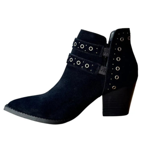 Online Exclusive | Elsa Leather Buckle Ankle Boot in Black
