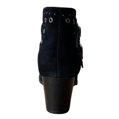 Online Exclusive | Elsa Leather Buckle Ankle Boot in Black