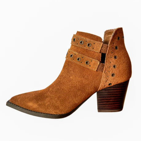 Online Exclusive | Elsa Leather Buckle Ankle Boot in Tan