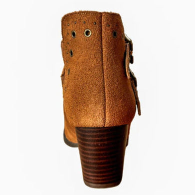 Online Exclusive | Elsa Leather Buckle Ankle Boot in Tan