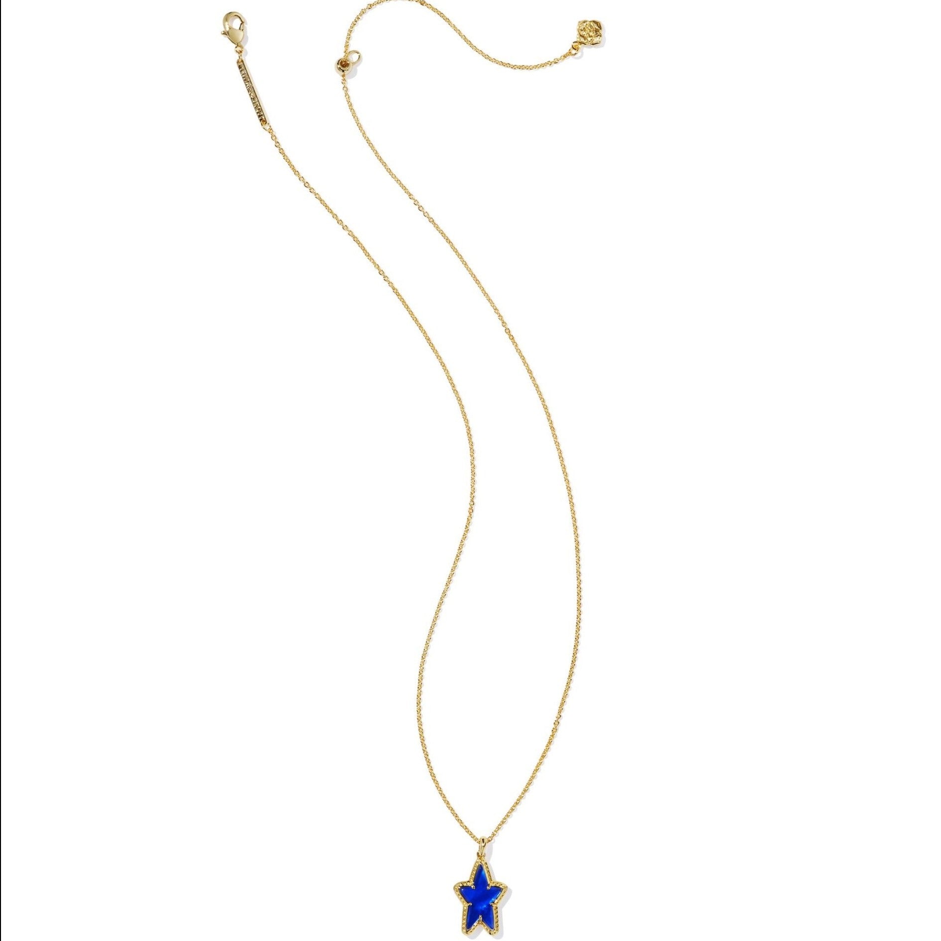 Kendra Scott | Ada Gold Star Short Pendant Necklace in Cobalt Blue Illusion - Giddy Up Glamour Boutique