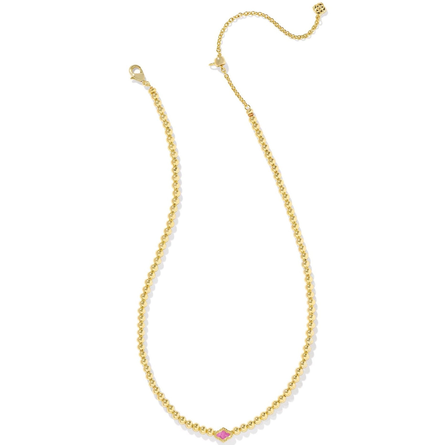 Kendra Scott | Abbie Gold Beaded Necklace in Azalea Illusion