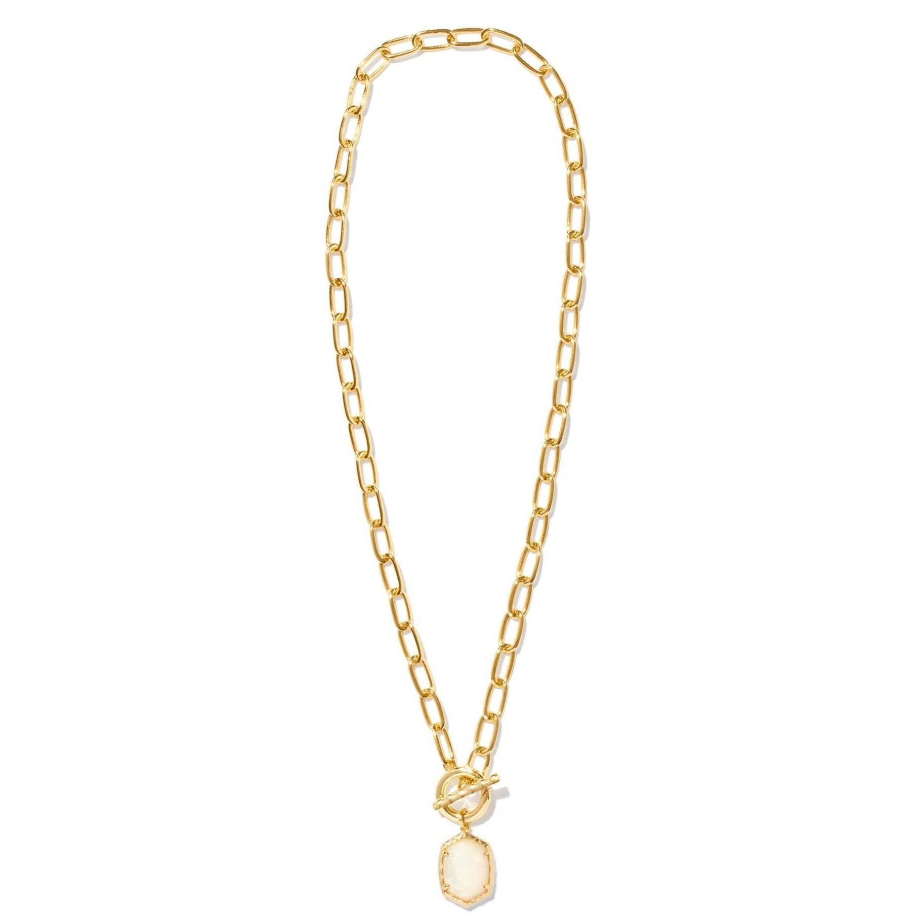 Kendra Scott | Daphne Gold Link and Chain Necklace in Ivory Mother of Pearl - Giddy Up Glamour Boutique