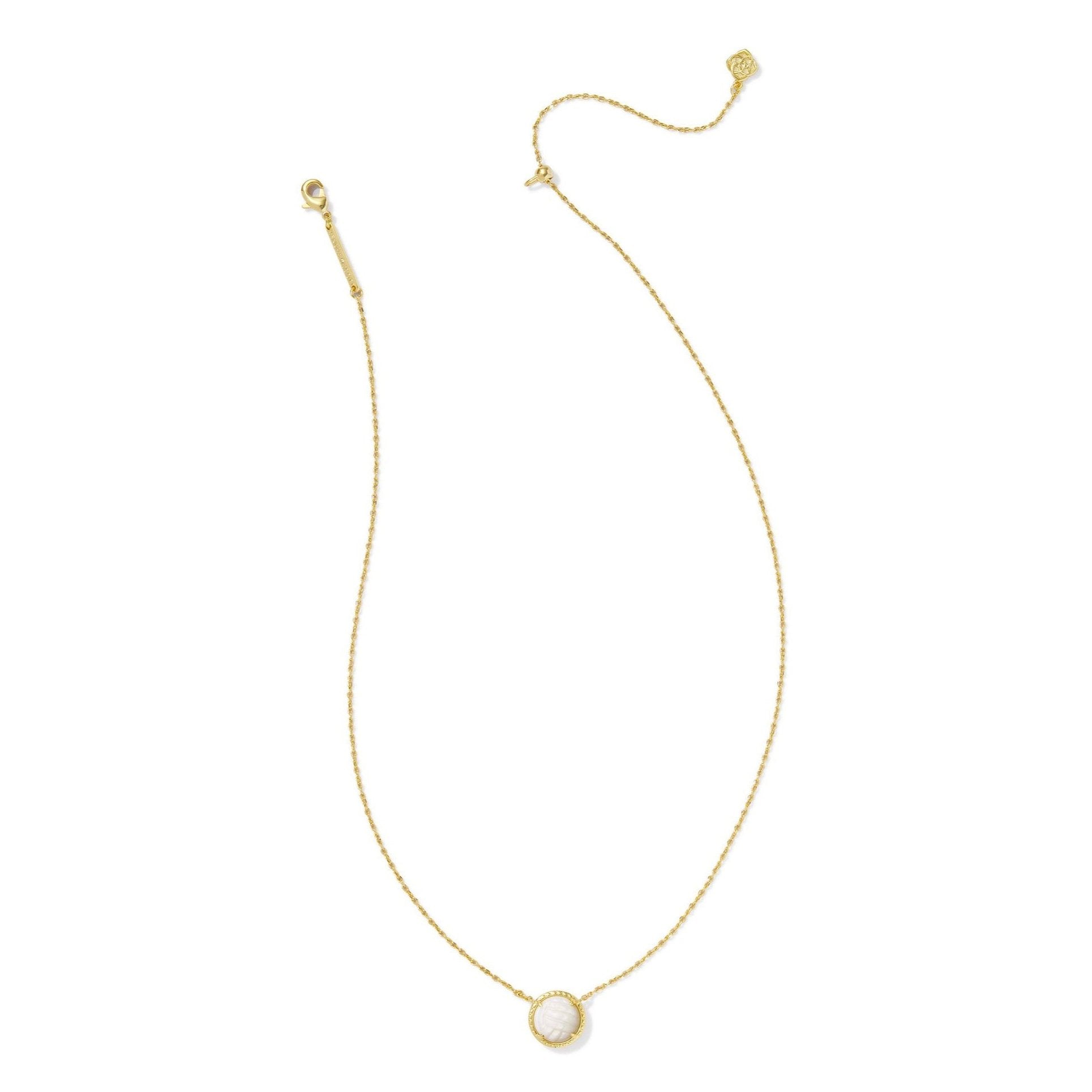 Kendra Scott | Volleyball Gold Short Pendant Necklace in White Mother-of-Pearl